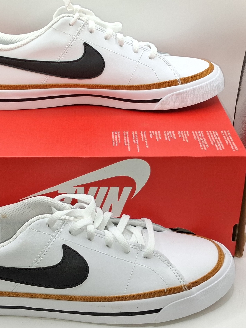 Nike Court Legacy GS White Black Brown Youth Shoes 7Y US 6UK DA5380-102